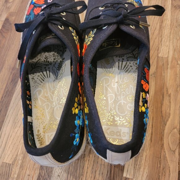 Keds x Rifle Paper Co. Triple Kick Wildwood Sneaker Black Floral - Picture 8 of 12